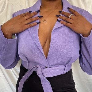 Rehab Lab Purple Croc Cropped Jacket